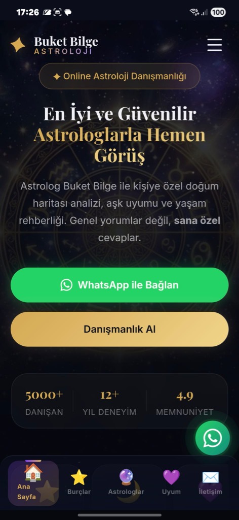 Astrolog PRO Mobil Görünüm